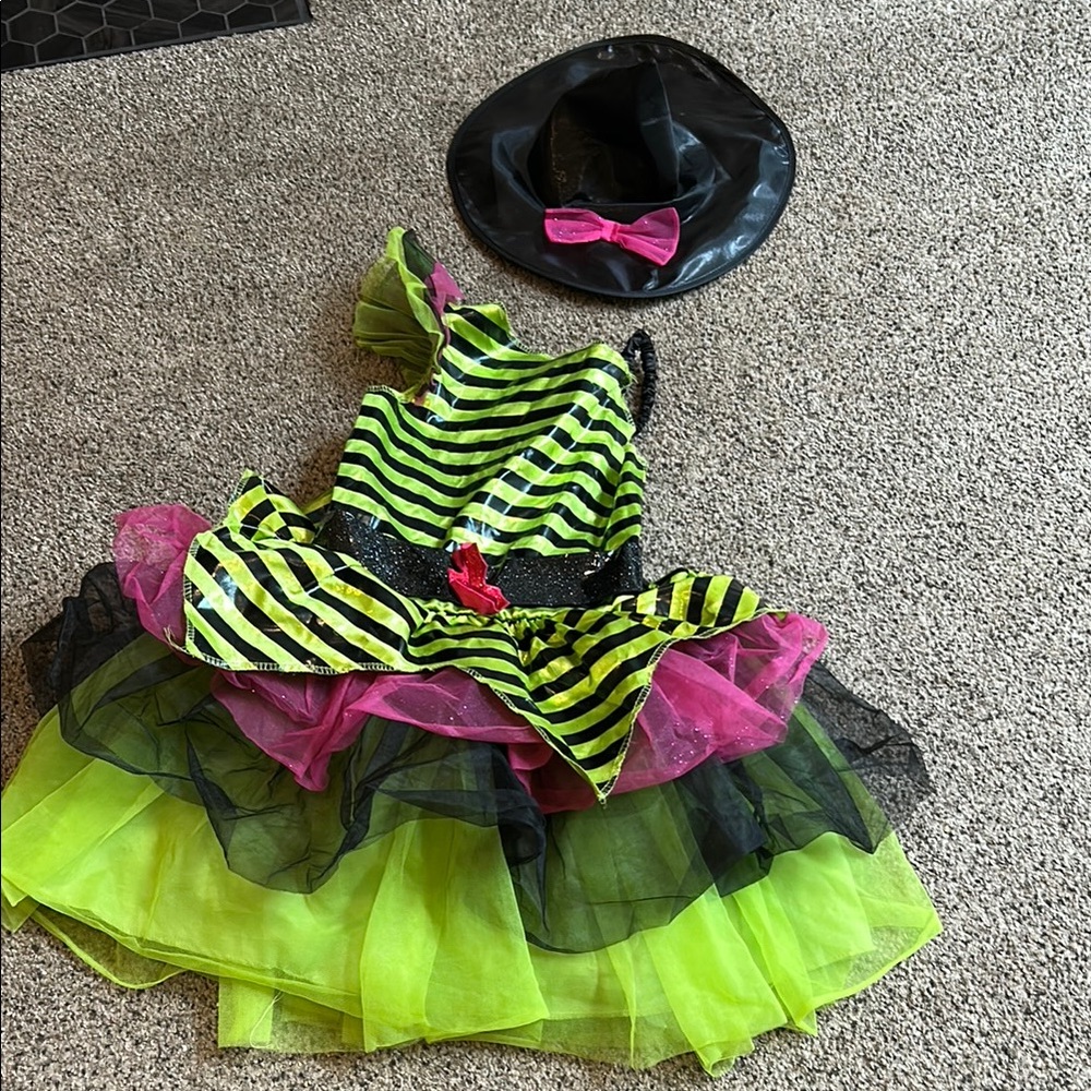 Disguise Green and Pink Witch Costume for Halloween